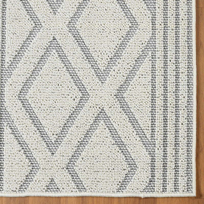 Teppich Boho Hochflor Wohnzimmer, Schlafzimmer, Modern Skandinavisch, Waschbarer Teppich 3D-zoom-