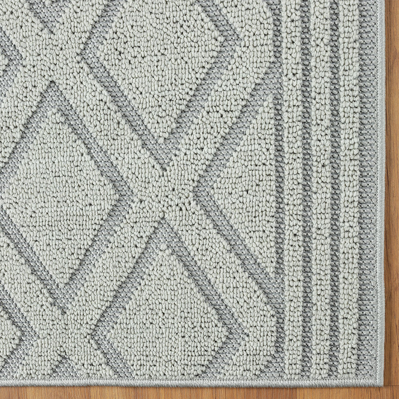 Teppich Boho Hochflor Wohnzimmer, Schlafzimmer, Modern Skandinavisch, Waschbarer Teppich 3D-zoom-