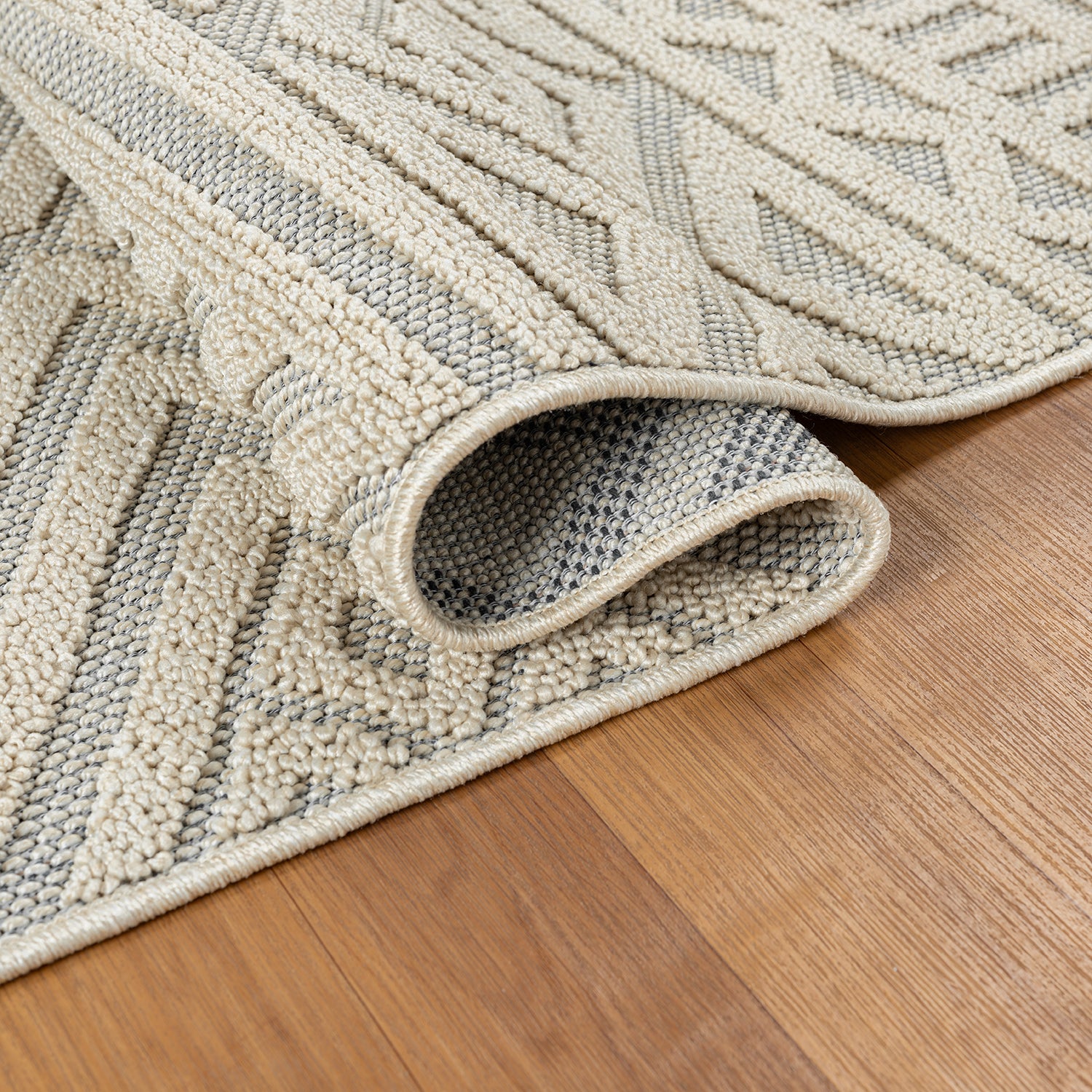 Boho rug for living room, bedroom, Scandinavian fringe, washable 3D rug-5