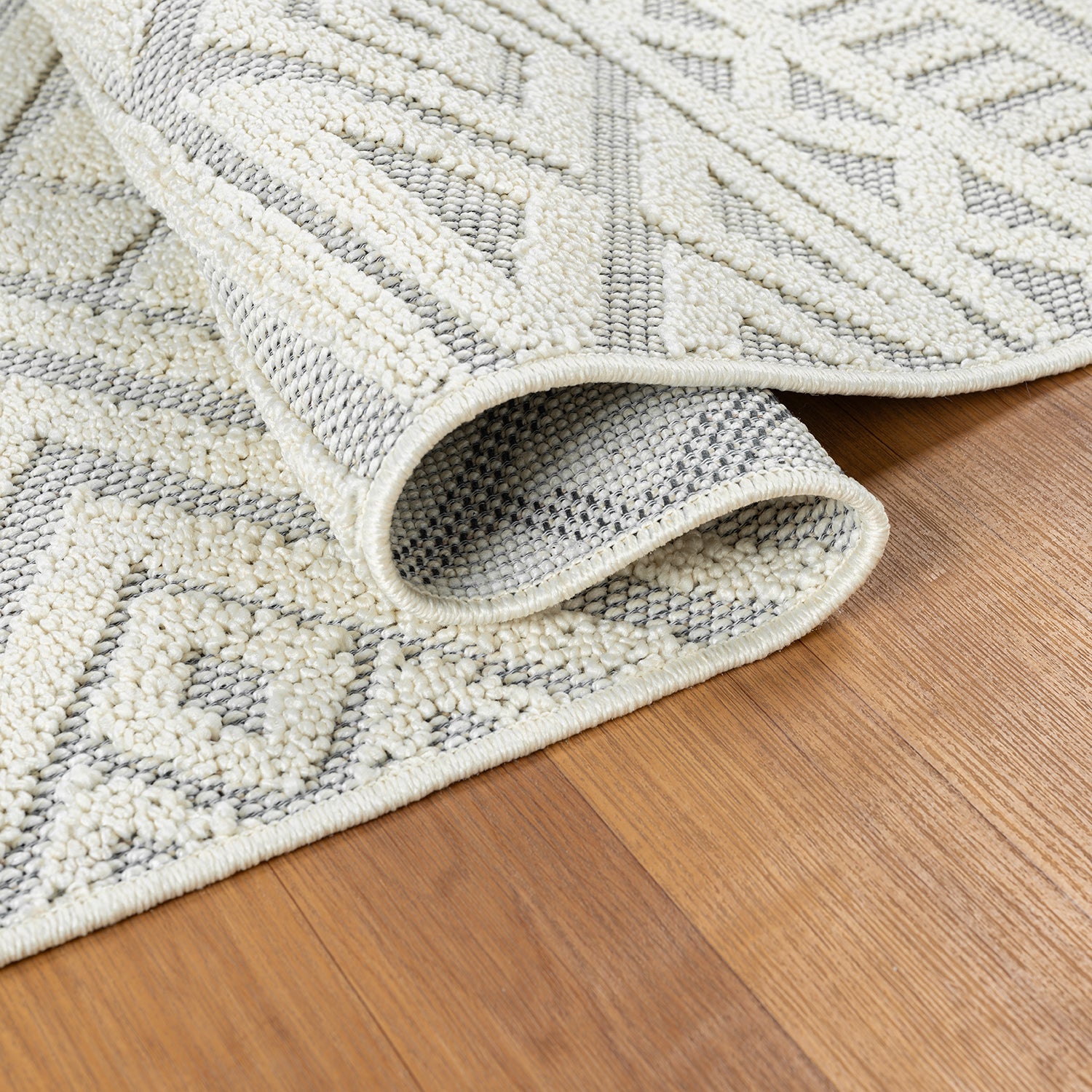 Boho rug for living room, bedroom, Scandinavian fringe, washable 3D rug-9