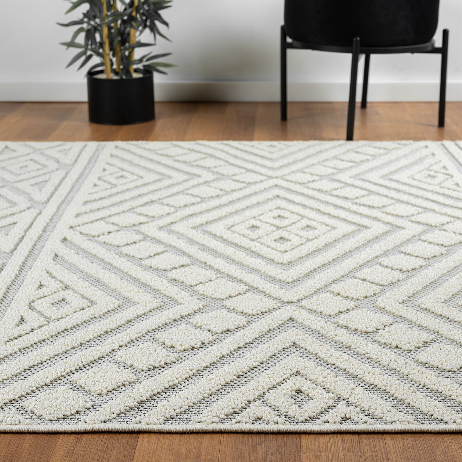 Boho rug for living room, bedroom, Scandinavian fringe, washable 3D rug-zoom-8