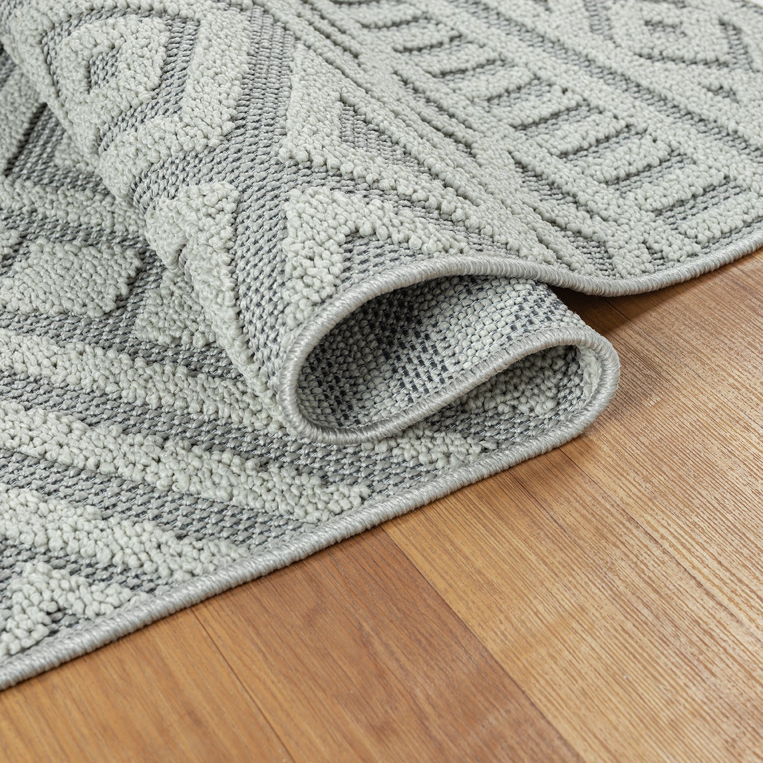 Boho rug for living room, bedroom, Scandinavian fringe, washable 3D rug-zoom-15