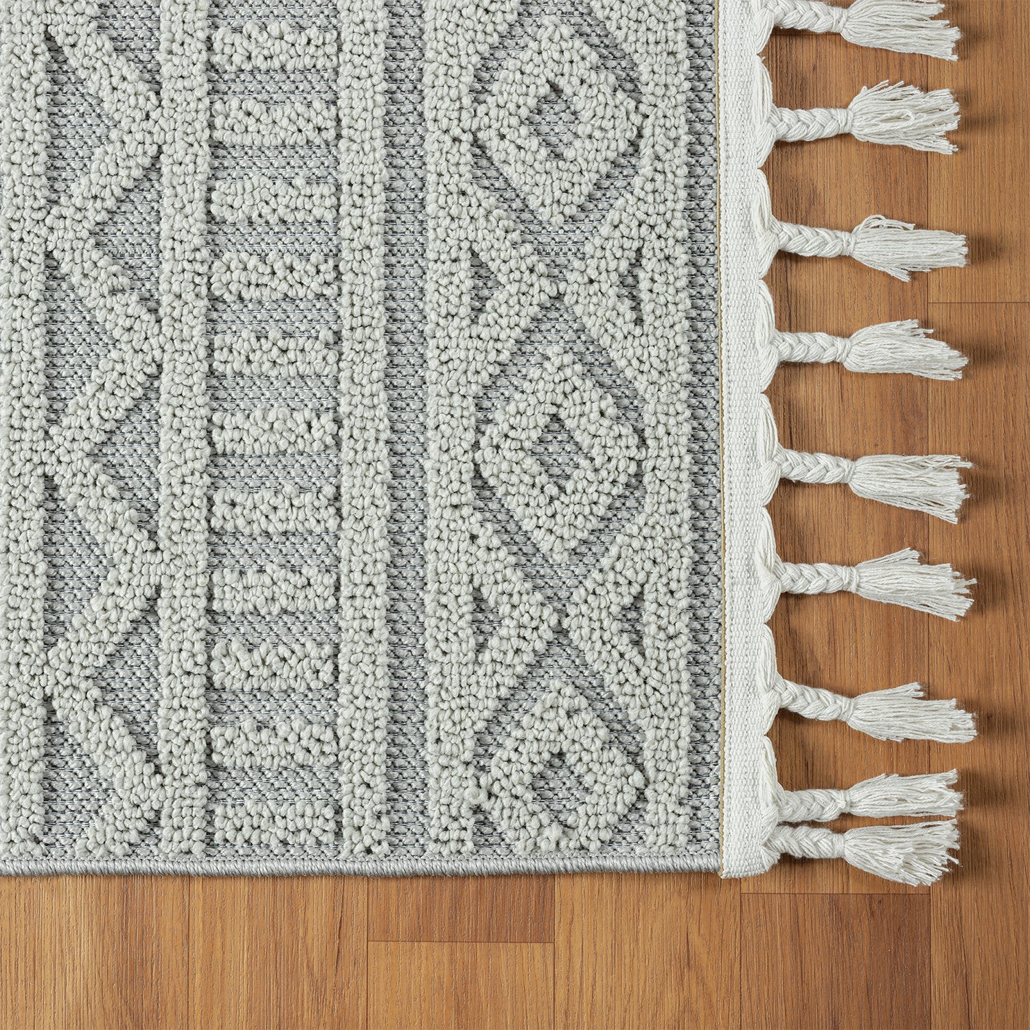 Boho rug for living room, bedroom, Scandinavian fringe, washable 3D rug-zoom-16