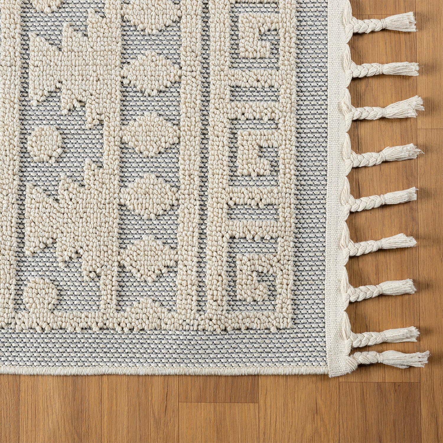 Boho Scandinavian style rug for living room, bedroom, balcony, kitchen, terrace, hallway, 3D cream-zoom-10