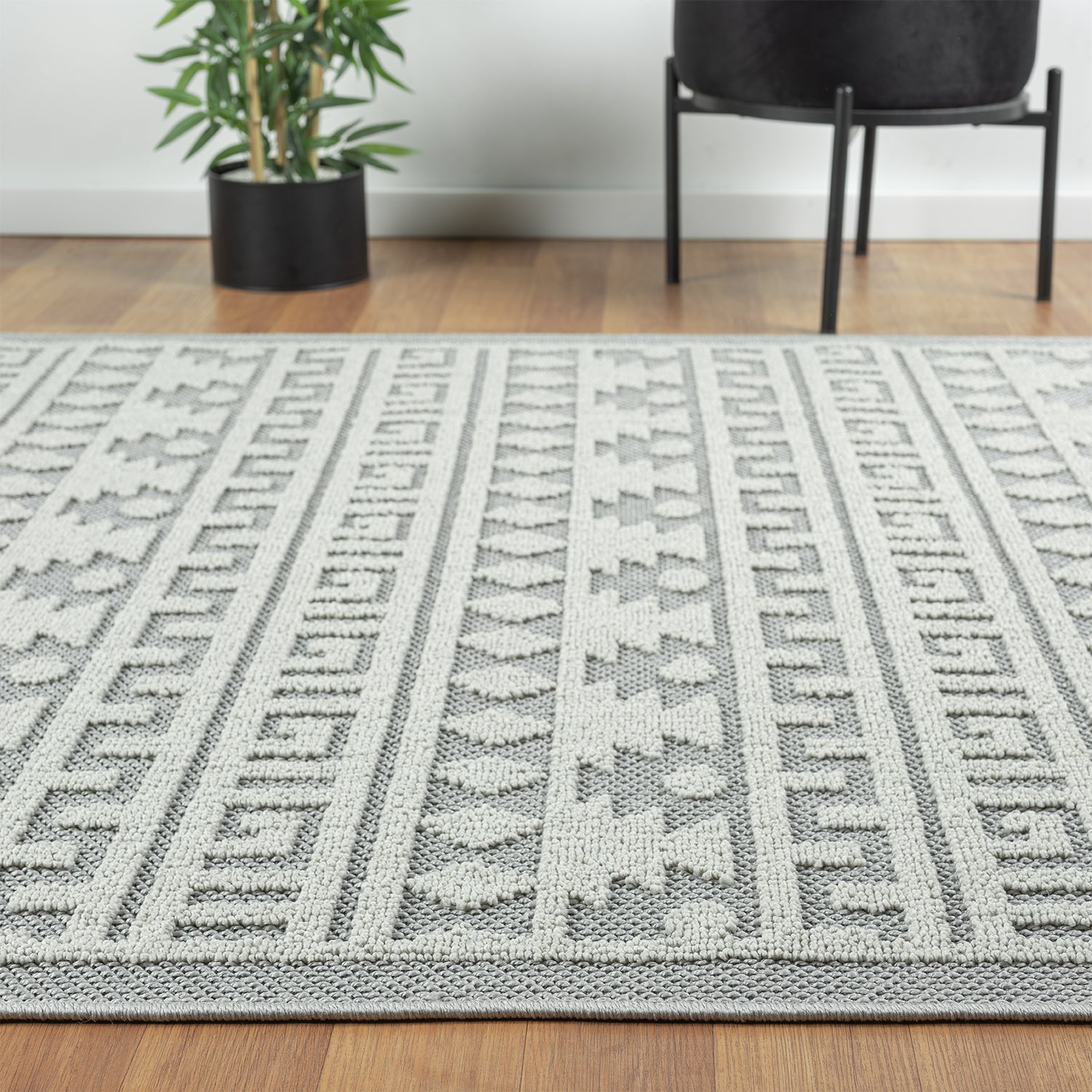 Boho Scandinavian style rug for living room, bedroom, balcony, kitchen, terrace, hallway, 3D cream-zoom-14