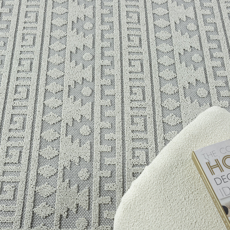 Boho Scandinavian style rug for living room, bedroom, balcony, kitchen, terrace, hallway, 3D cream-zoom-