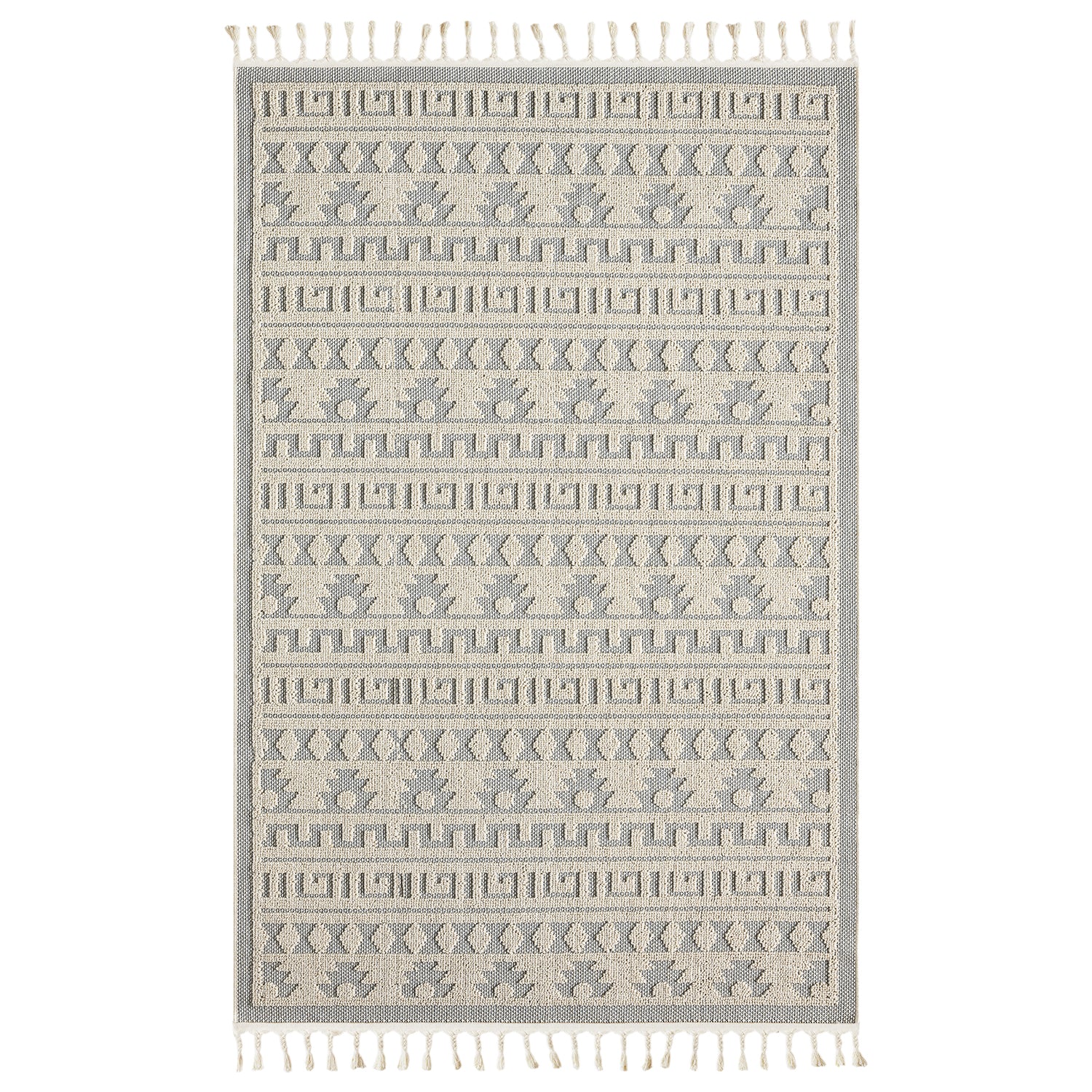 Boho Scandinavian style rug for living room, bedroom, balcony, kitchen, terrace, hallway, 3D cream-12