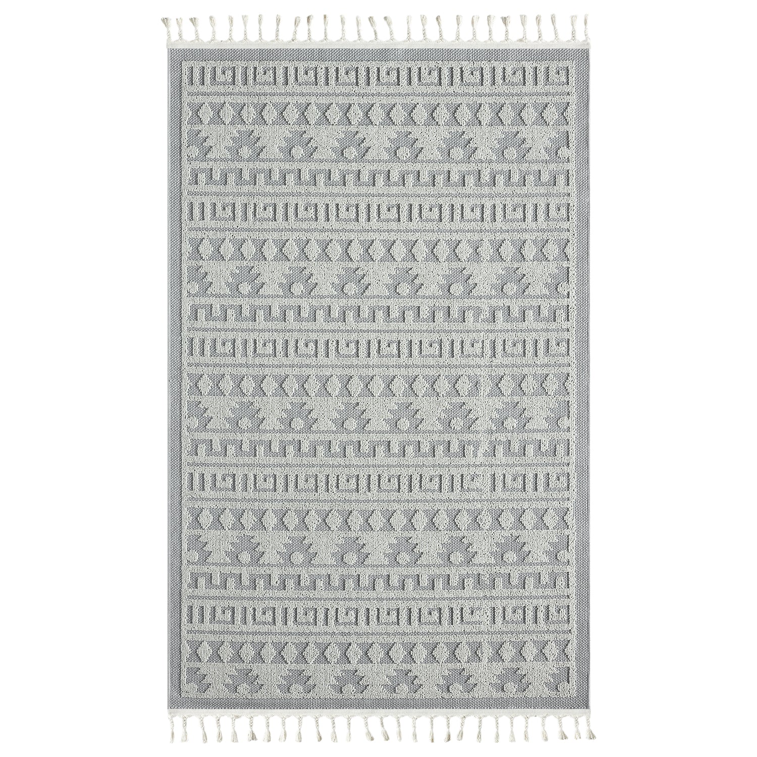 Boho Scandinavian style rug for living room, bedroom, balcony, kitchen, terrace, hallway, 3D cream-zoom-18