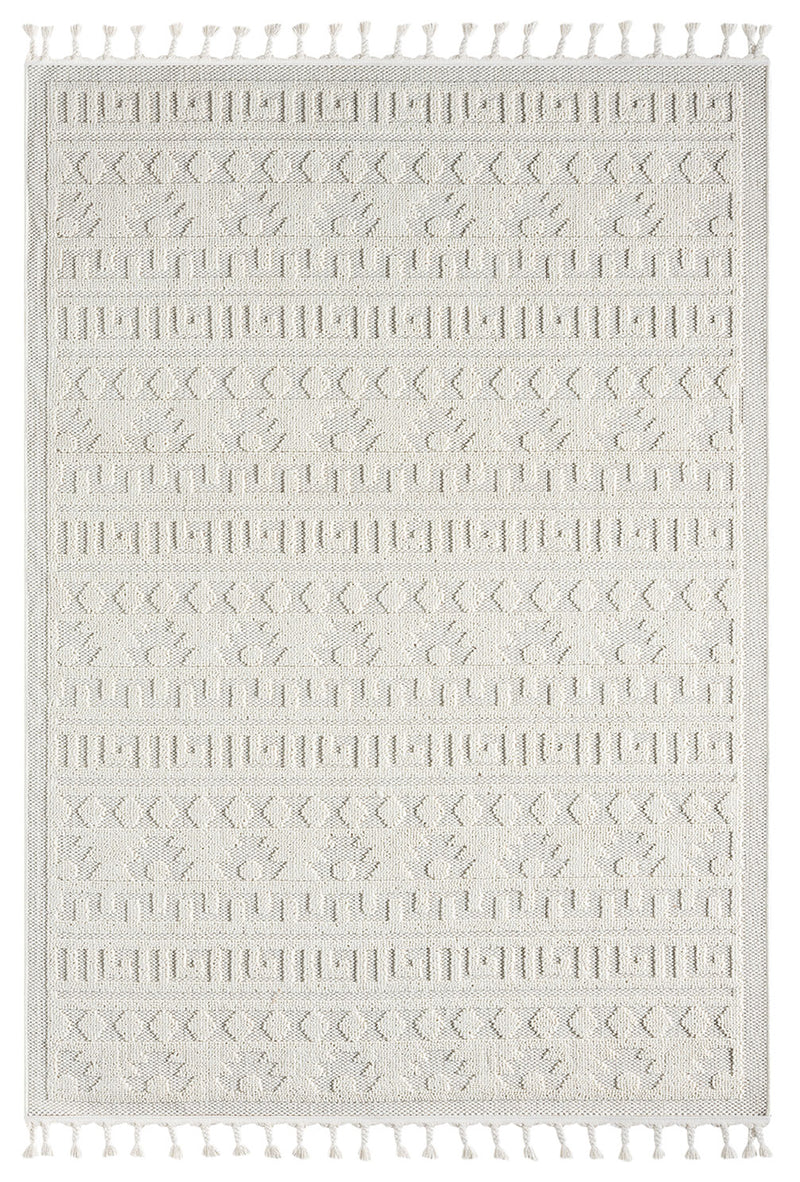 Boho Scandinavian style rug for living room, bedroom, balcony, kitchen, terrace, hallway, 3D cream-zoom-