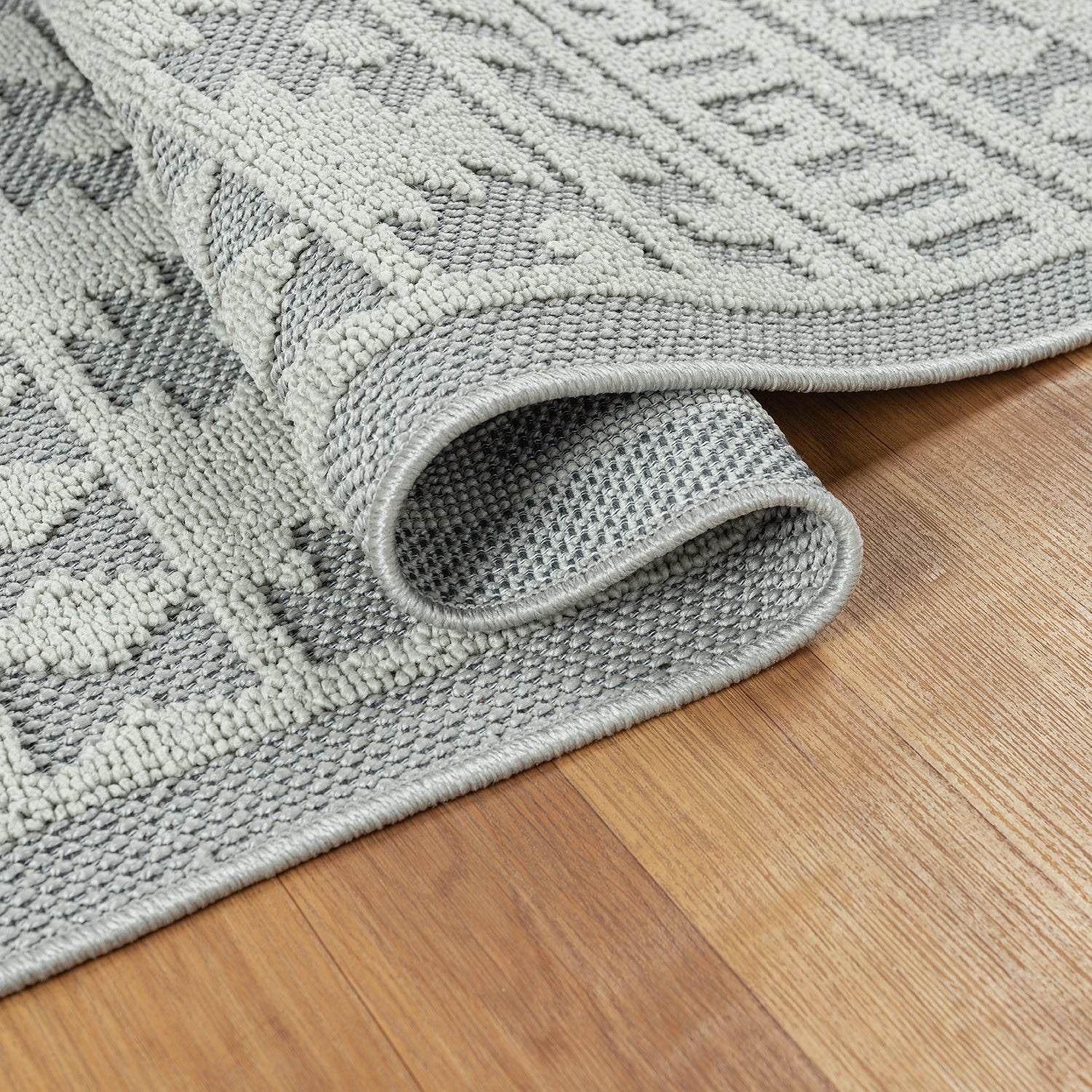 Boho Scandinavian style rug for living room, bedroom, balcony, kitchen, terrace, hallway, 3D cream-16