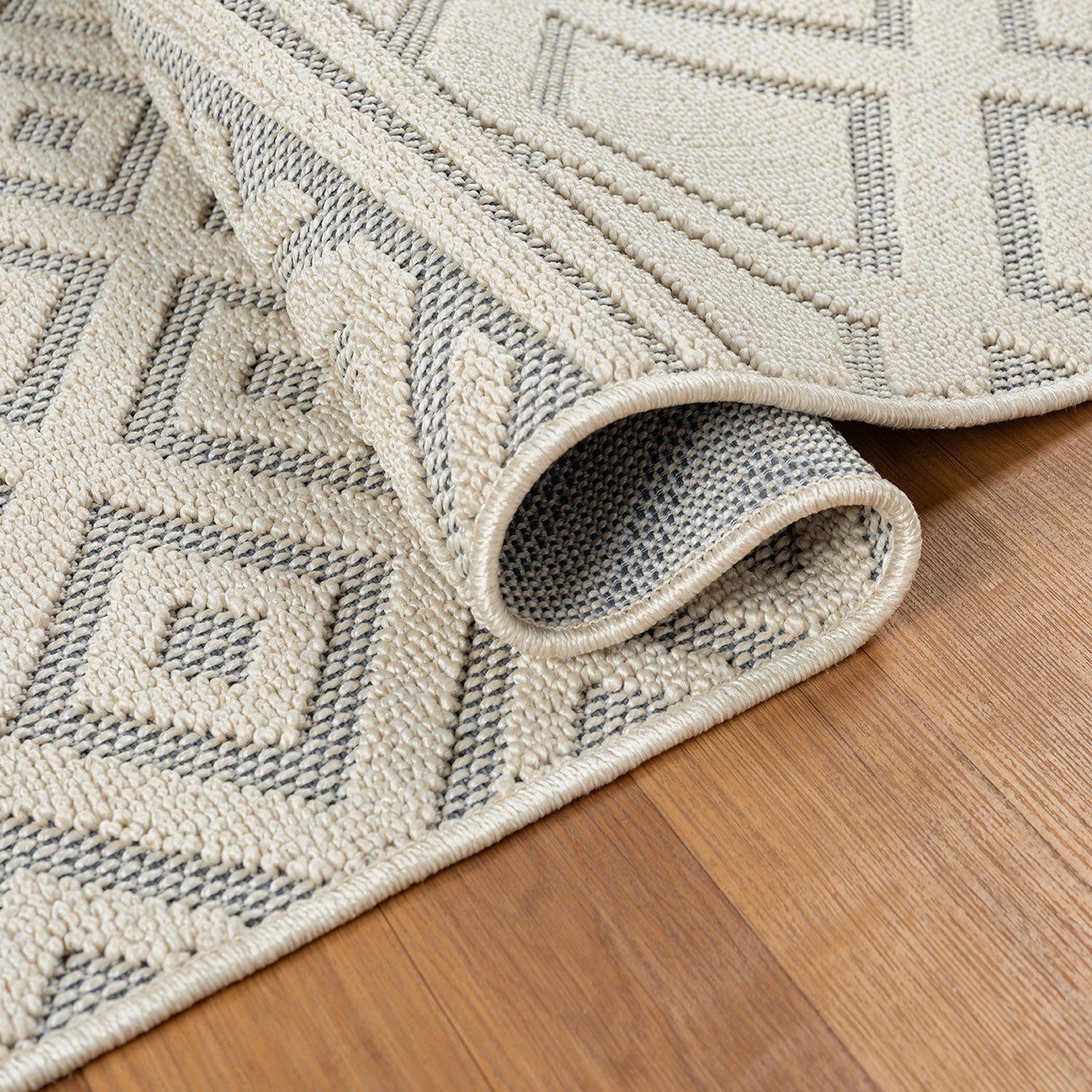 Boho high-pile rug for living room, bedroom, kitchen, hallway; washable 3D rug-zoom-3