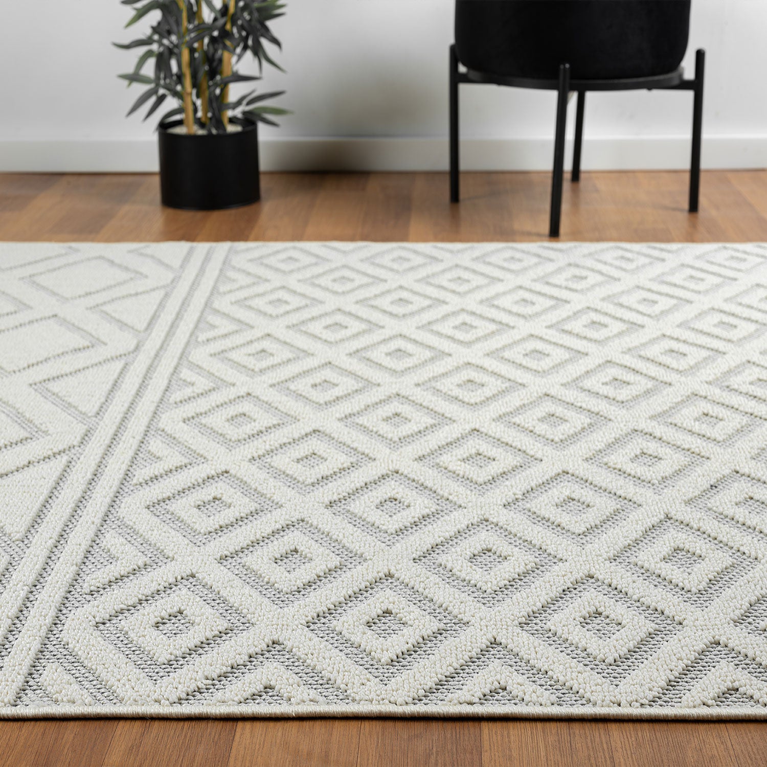 Boho high-pile rug for living room, bedroom, kitchen, hallway; washable 3D rug-12