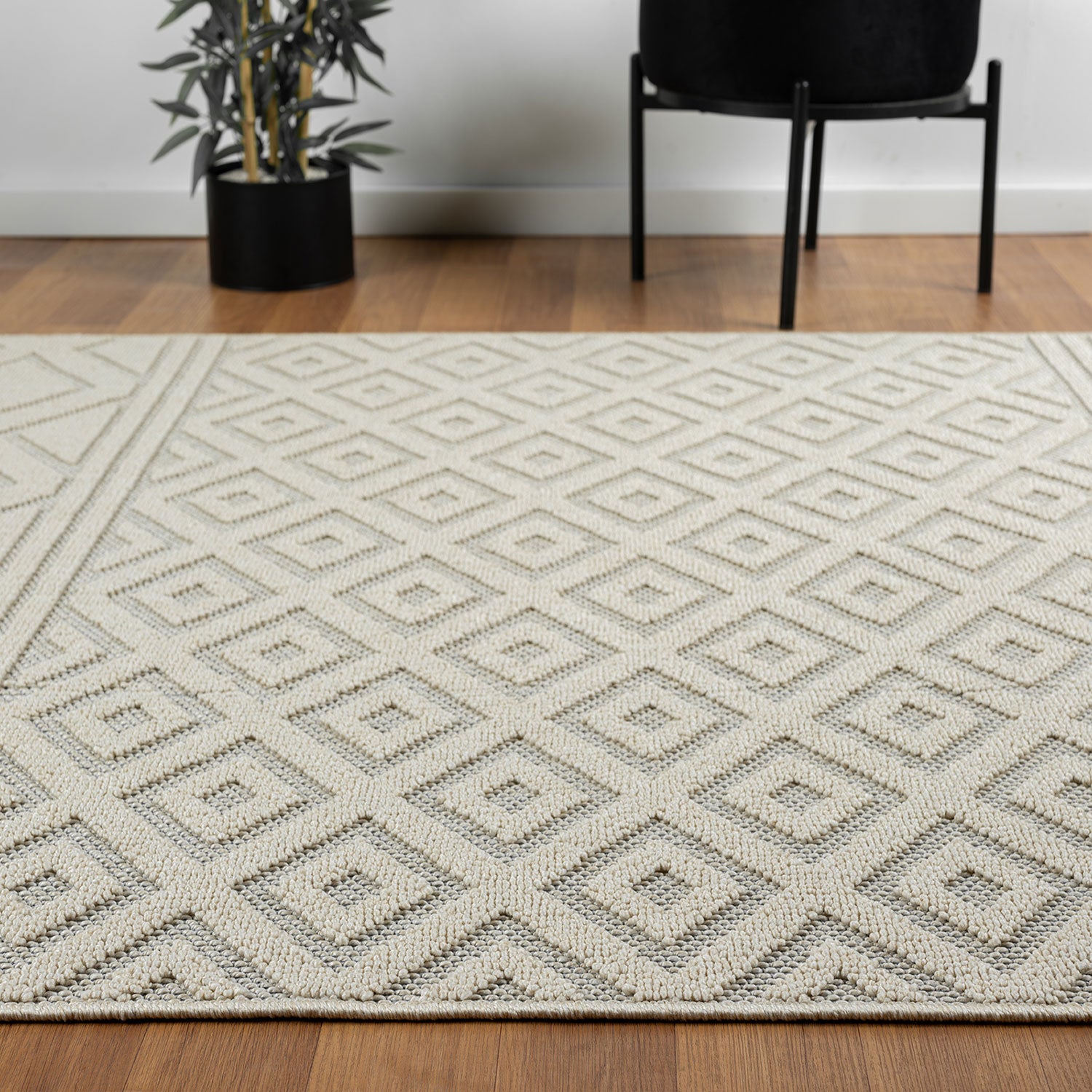 Boho high-pile rug for living room, bedroom, kitchen, hallway; washable 3D rug-4