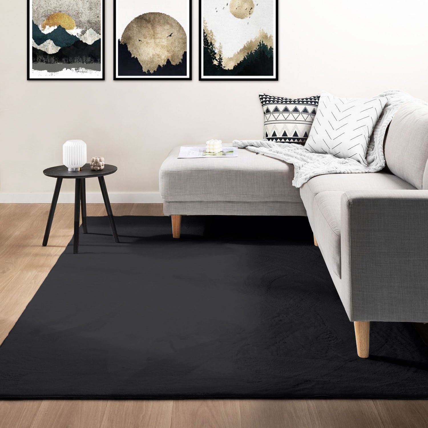 Carpet for living room/bedroom: Fluffy, short pile – washable and suitable for underfloor heating-19