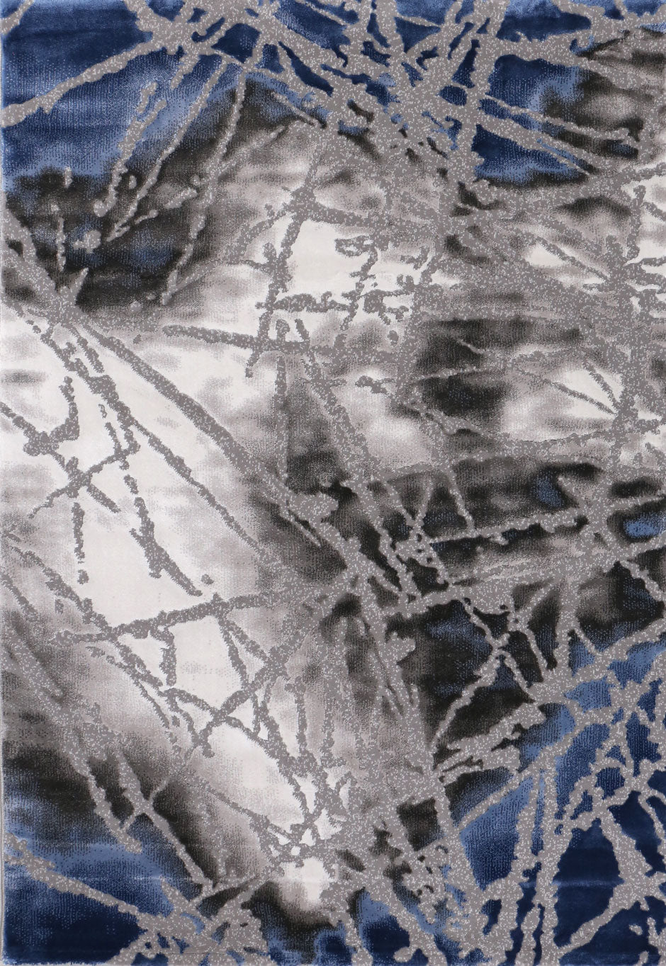 Teppich Wohnzimmer kurzflor Abstrakt Used Optik in Blau Grau, für Wohnzimmer, Schlafzimmer, küche-4