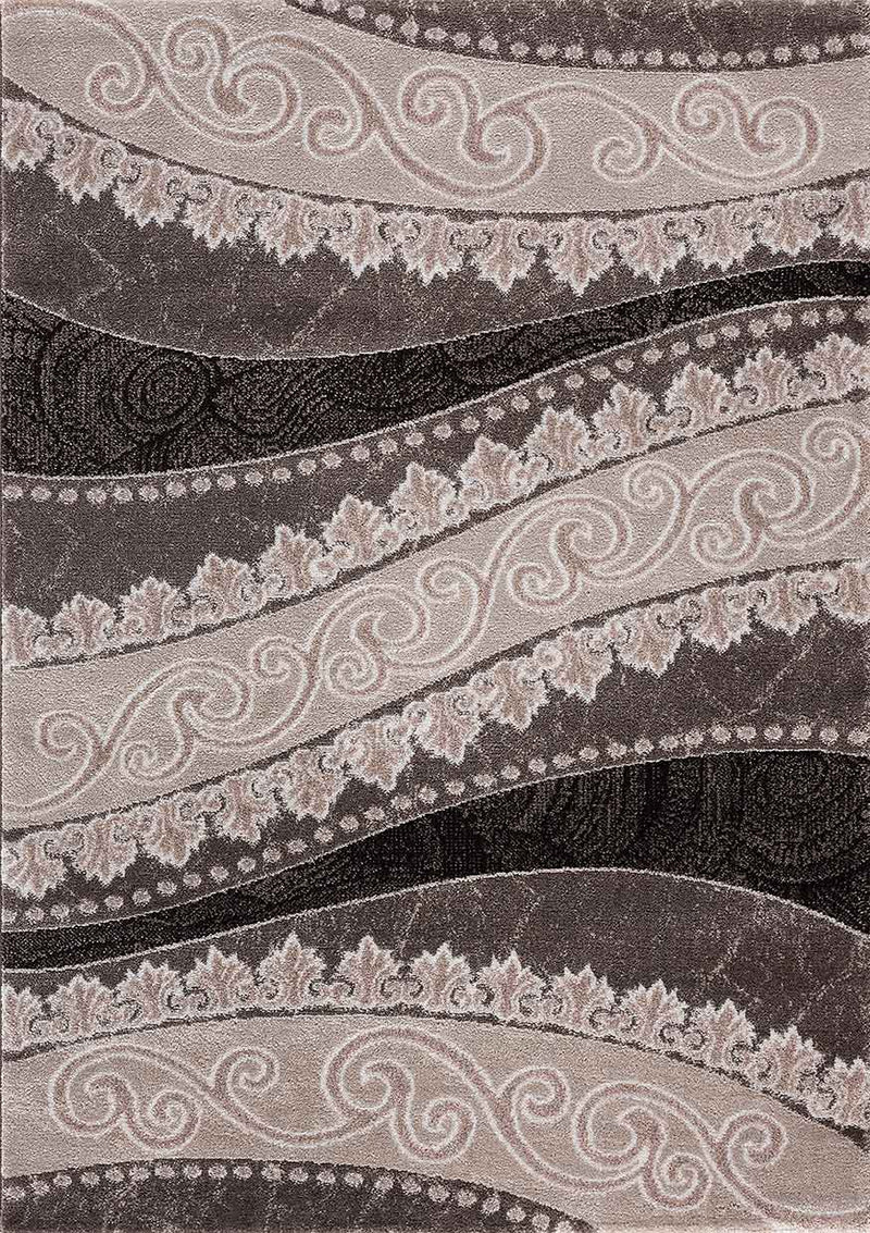 Teppich Designer Kurzflor Wohnzimmer Teppich mit Glitzer Abstrakt USED Optik in Braun-zoom-