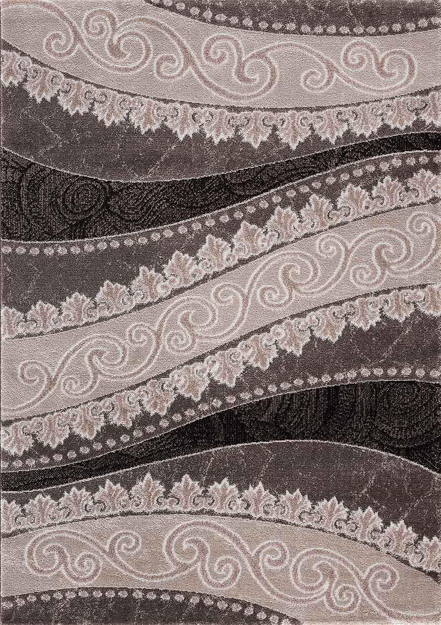 Teppich Designer Kurzflor Wohnzimmer Teppich mit Glitzer Abstrakt USED Optik in Braun