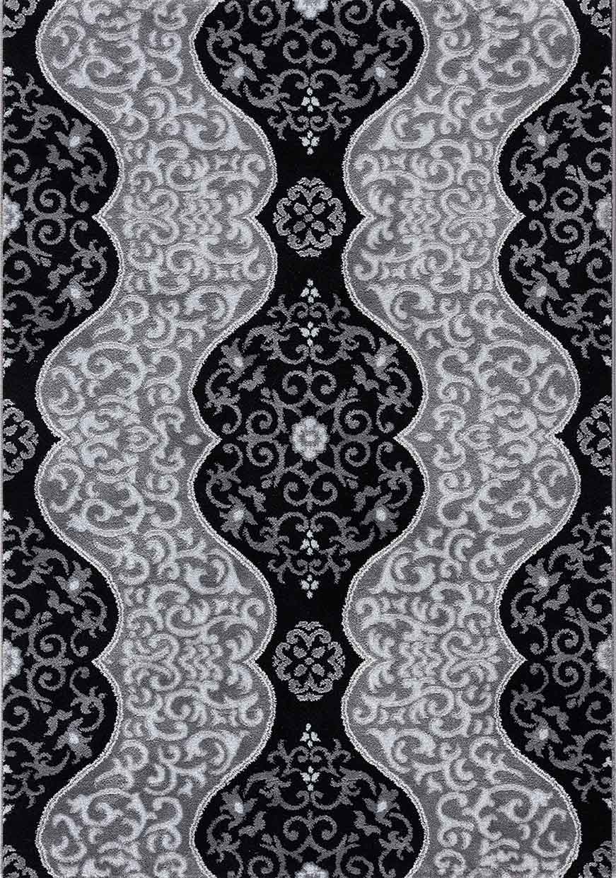 Short pile rug, modern oriental rug with glitter yarn in gray, anthracite, white, for living room, bedroom-zoom-3
