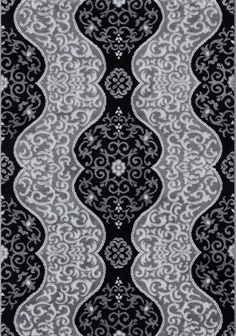 Short pile rug, modern oriental rug with glitter yarn in gray, anthracite, white, for living room, bedroom-zoom-