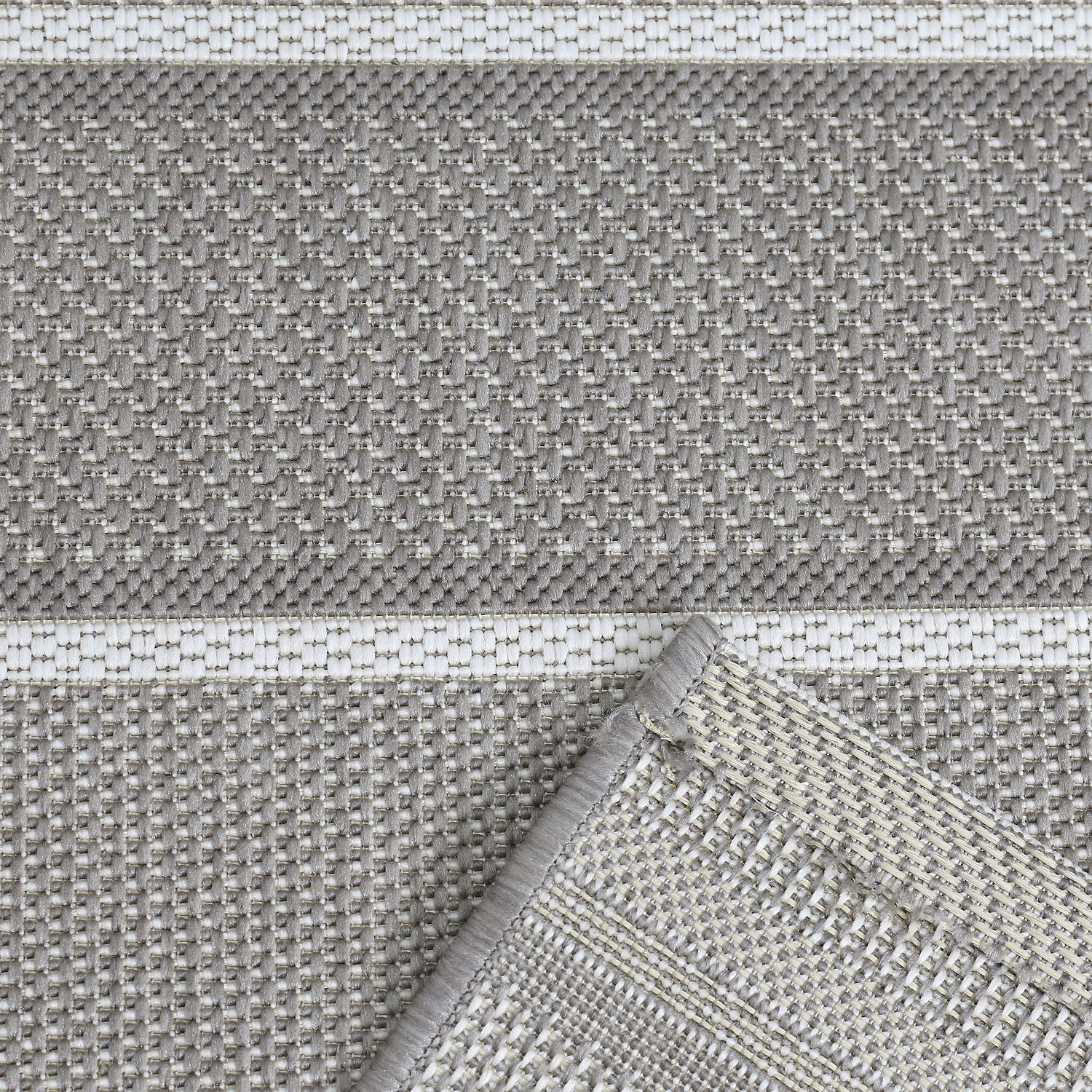 Flatweave Rug Striped Indoor and Outdoor Durable 100% Polypropylene Beige-zoom-3