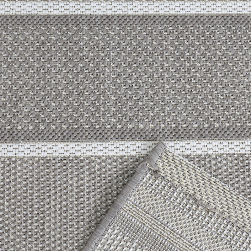 Flatweave Rug Striped Indoor and Outdoor Durable 100% Polypropylene Beige-zoom-
