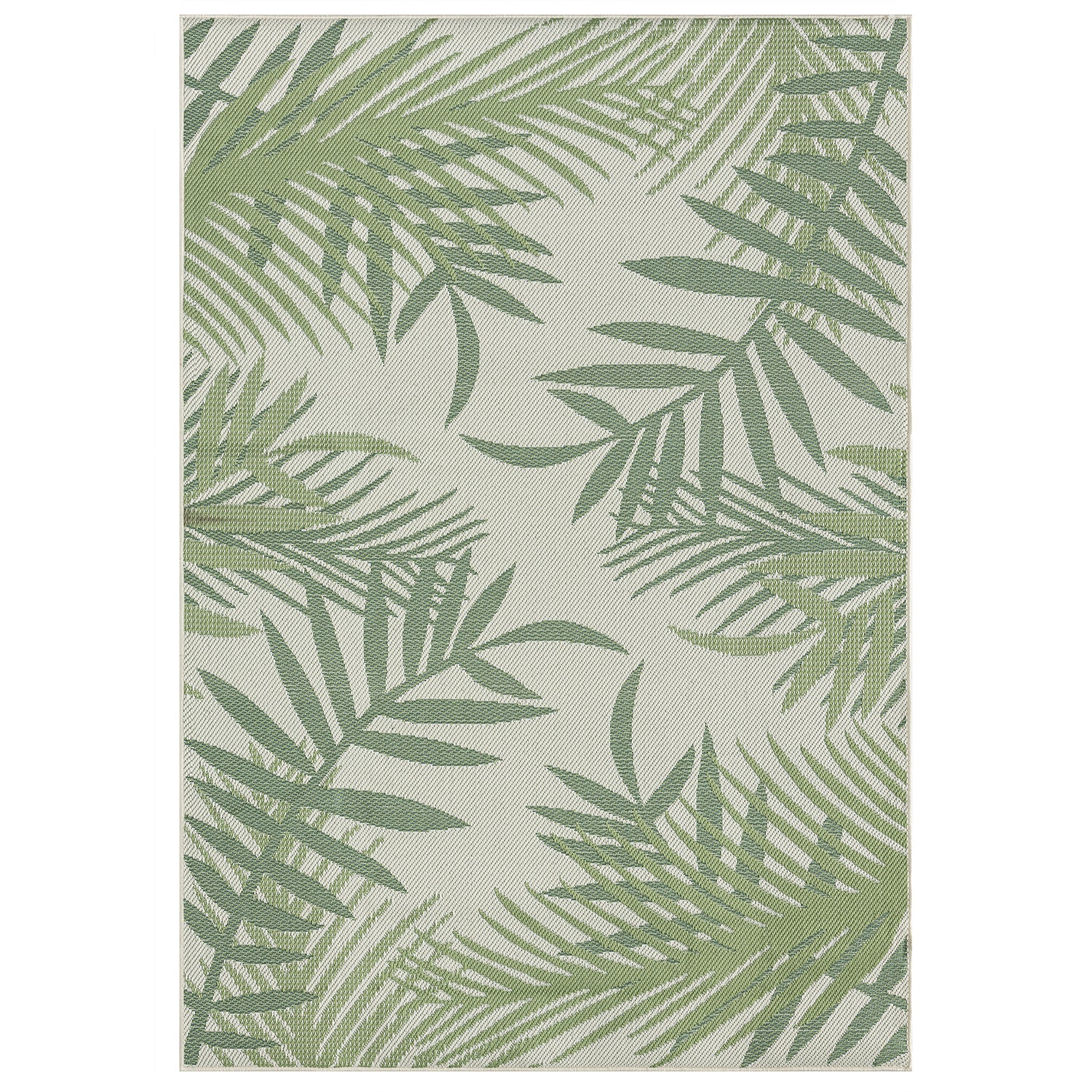 Teppich Flachgewebe für Terrasse Balkon Küche In- und Outdoor Palmenmotiv Grün Schwarz-zoom-5