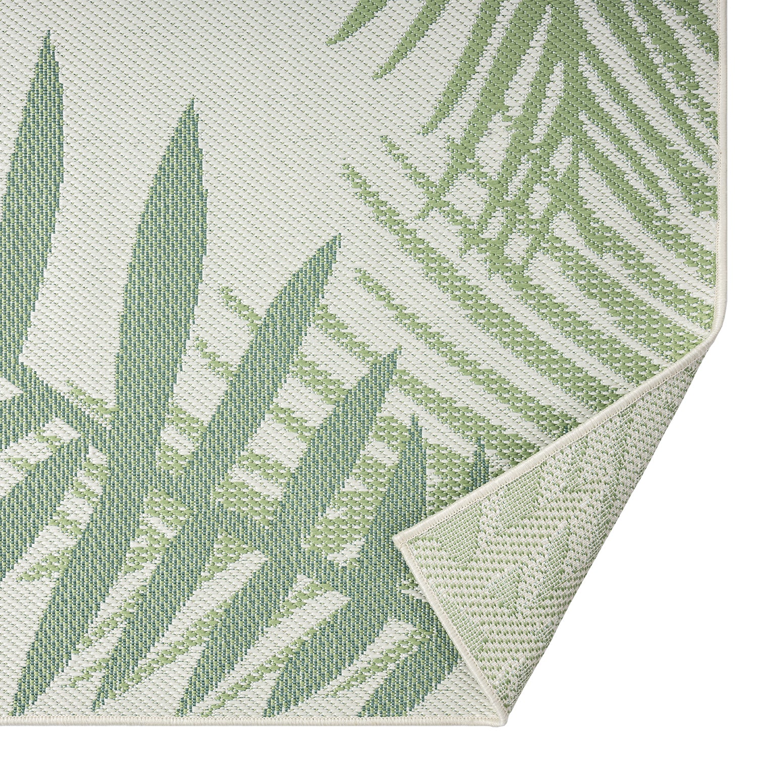 Teppich Flachgewebe für Terrasse Balkon Küche In- und Outdoor Palmenmotiv Grün Schwarz-zoom-4