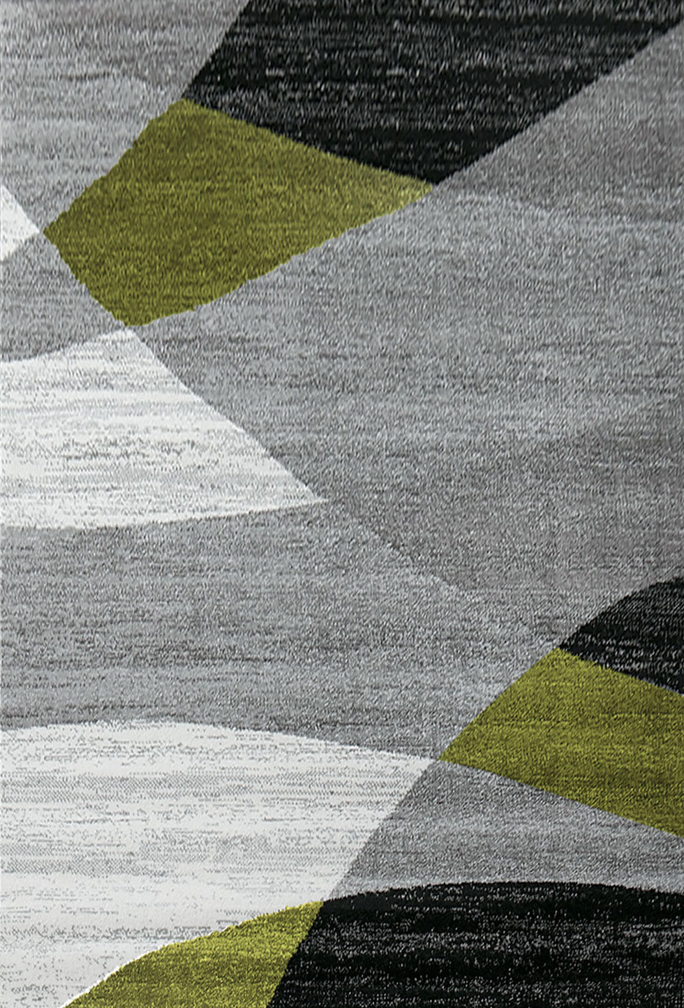 Teppich Geometrisches Muster Meliert in Grün Grau Weiß Schwarz Kurzflor Wohnzimmer