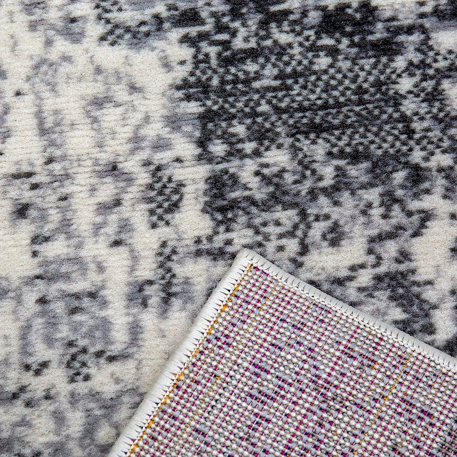 Teppich Beige Grau Creme Abstrakt Vintage Look Wohnzimmer Kurzflor Designer Teppich-2