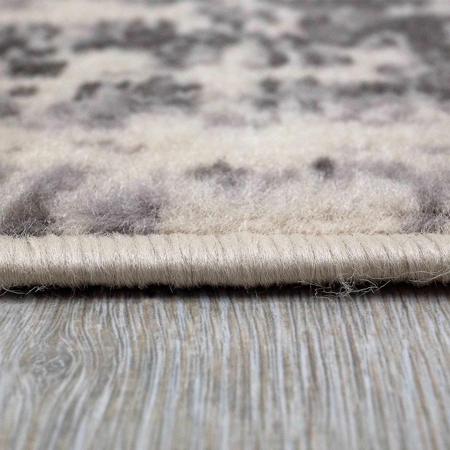 Teppich Beige Grau Creme Abstrakt Vintage Look Wohnzimmer Kurzflor Designer Teppich-3