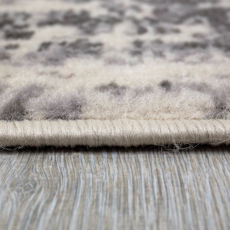 Teppich Beige Grau Creme Abstrakt Vintage Look Wohnzimmer Kurzflor Designer Teppich-zoom-