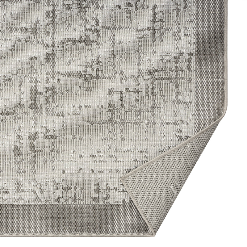 Teppich In- und Outdoor Flachgewebe Terrasse Balkon Wintergarten Robust Abstrakt Grau Anthrazit Braun-zoom-