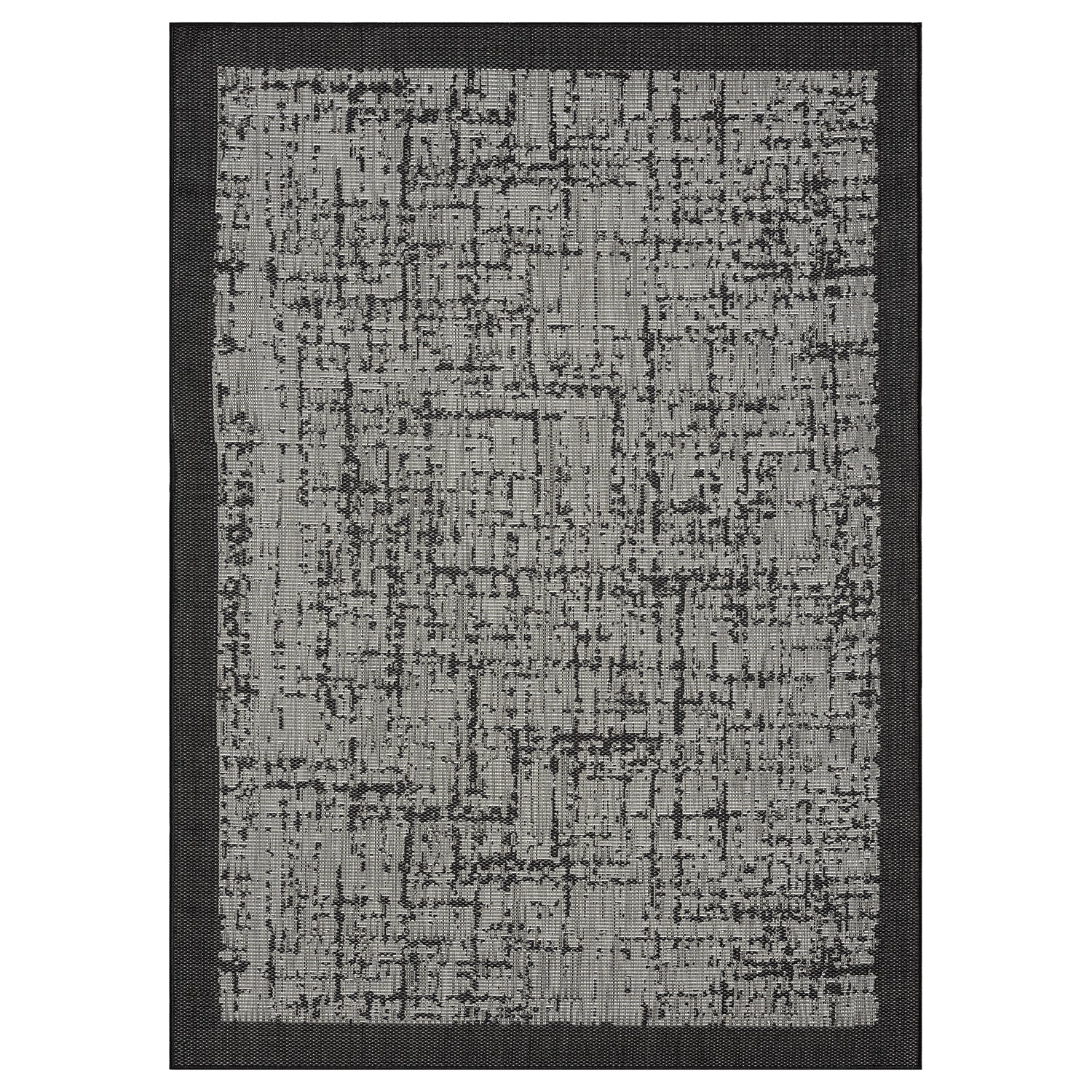 Teppich In- und Outdoor Flachgewebe Terrasse Balkon Wintergarten Robust Abstrakt Grau Anthrazit Braun-zoom-5