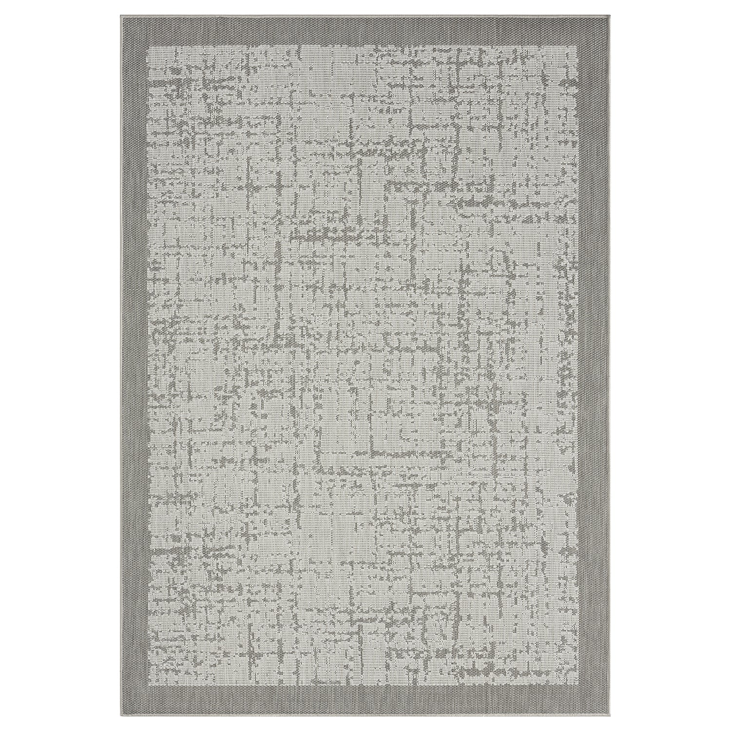 Teppich In- und Outdoor Flachgewebe Terrasse Balkon Wintergarten Robust Abstrakt Grau Anthrazit Braun-9