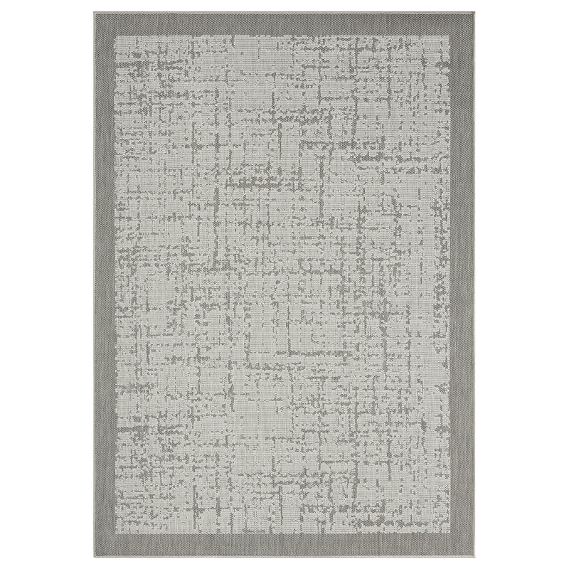 Teppich In- und Outdoor Flachgewebe Terrasse Balkon Wintergarten Robust Abstrakt Grau Anthrazit Braun-zoom-