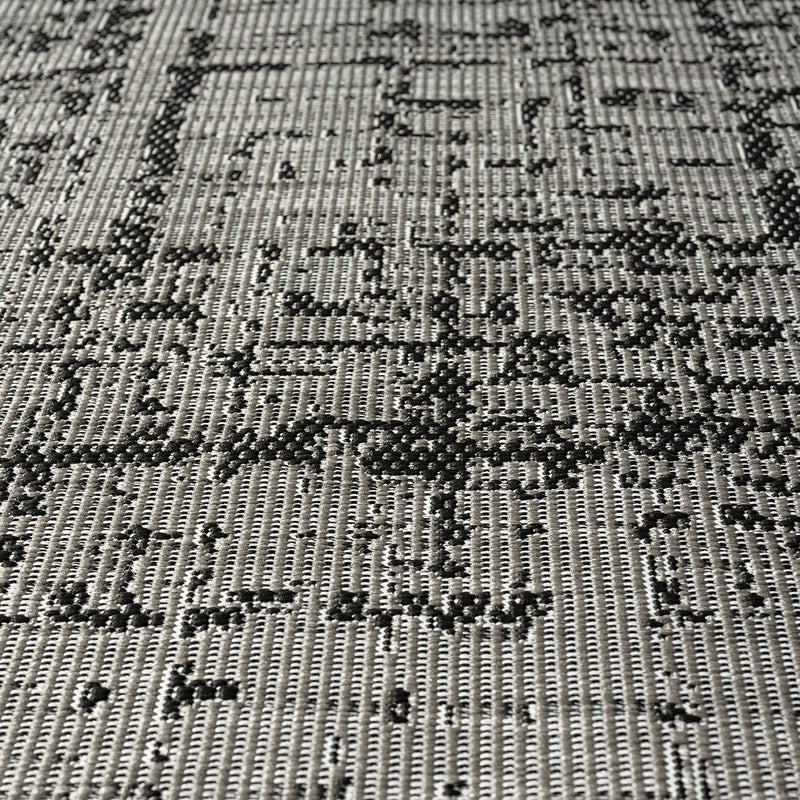 Teppich In- und Outdoor Flachgewebe Terrasse Balkon Wintergarten Robust Abstrakt Grau Anthrazit Braun-zoom-