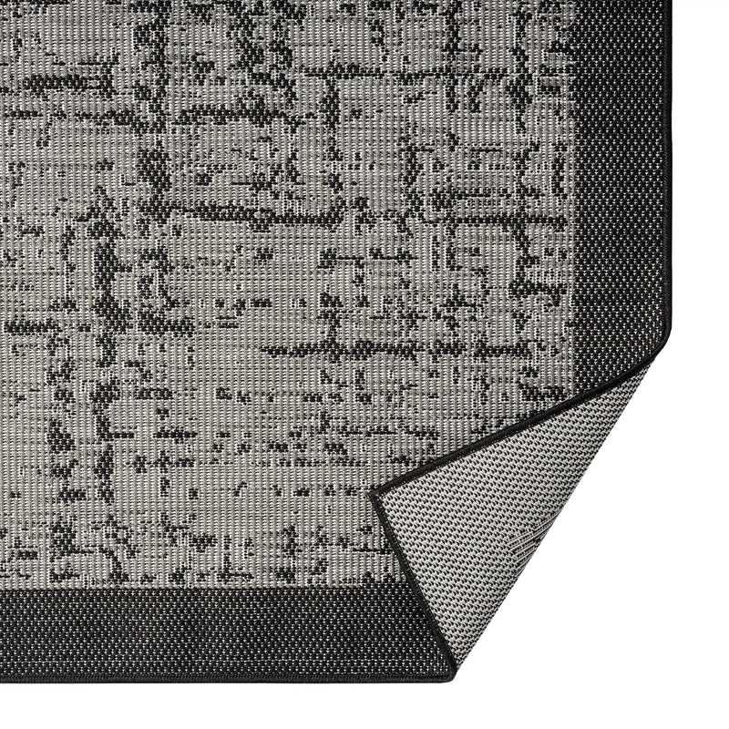 Teppich In- und Outdoor Flachgewebe Terrasse Balkon Wintergarten Robust Abstrakt Grau Anthrazit Braun-zoom-