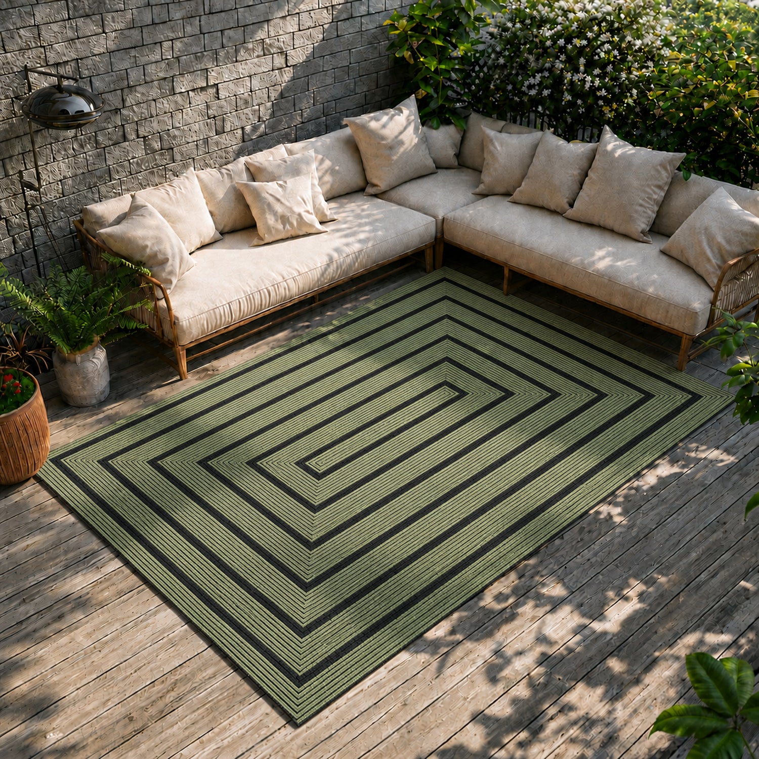 Teppich In- & Outdoor Wetterfest – Balkon Terrasse Garten, Wohnzimmer & Küche -Waschbar-zoom-6