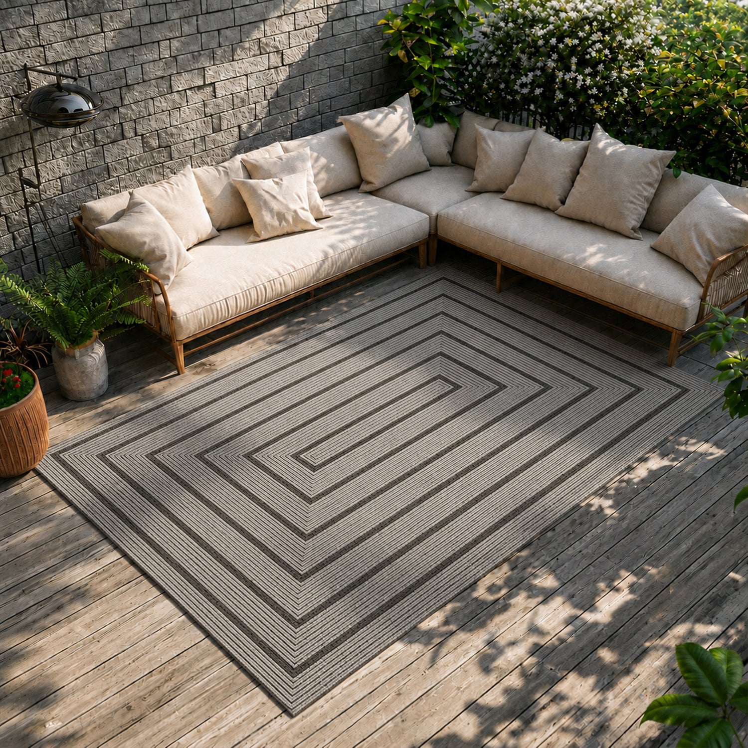 Teppich In- & Outdoor Wetterfest – Balkon Terrasse Garten, Wohnzimmer & Küche -Waschbar-20