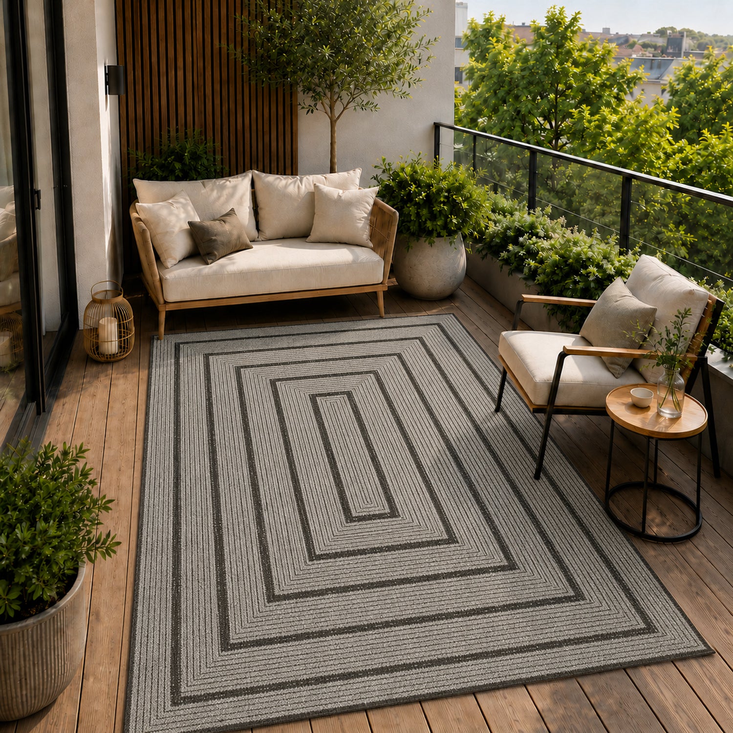 Teppich In- & Outdoor Wetterfest – Balkon Terrasse Garten, Wohnzimmer & Küche -Waschbar-zoom-19