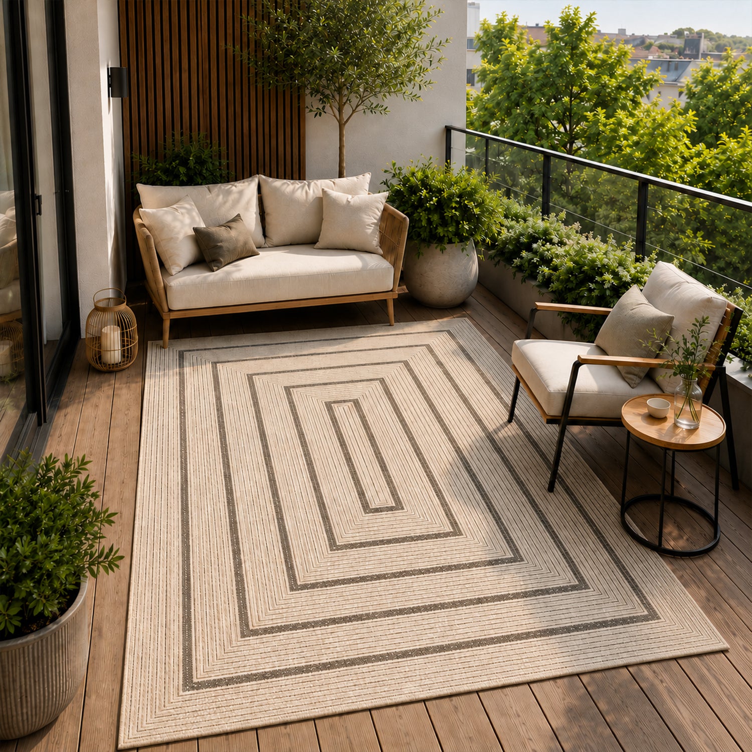 Teppich In- & Outdoor Wetterfest – Balkon Terrasse Garten, Wohnzimmer & Küche -Waschbar-zoom-11