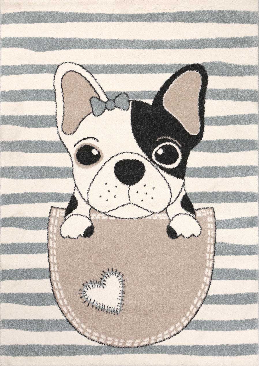 Teppich Hunde Welpe Kinder Zimmer Blau-4