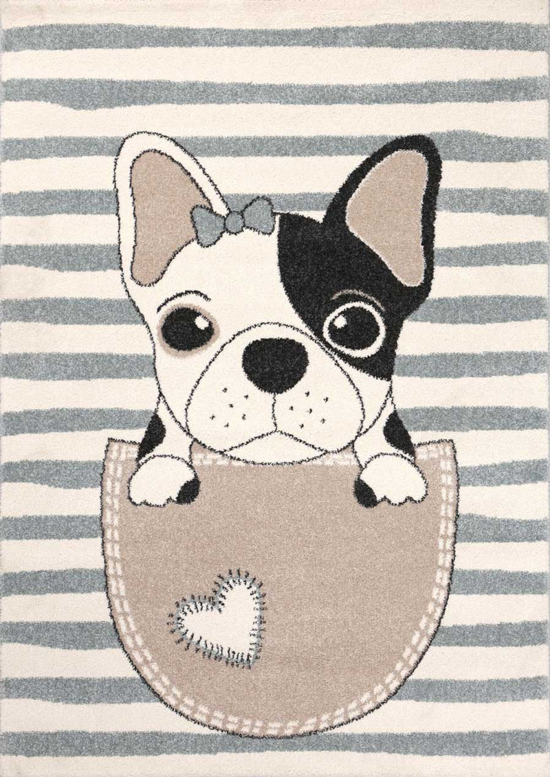 Teppich Hunde Welpe Kinder Zimmer Blau-zoom-