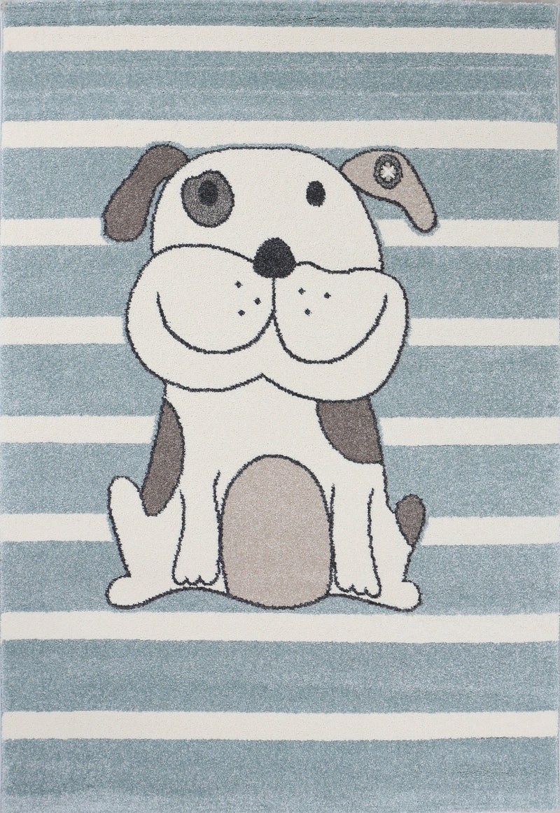 Teppich Hunde Welpe Kinder Zimmer Gestreift-zoom-