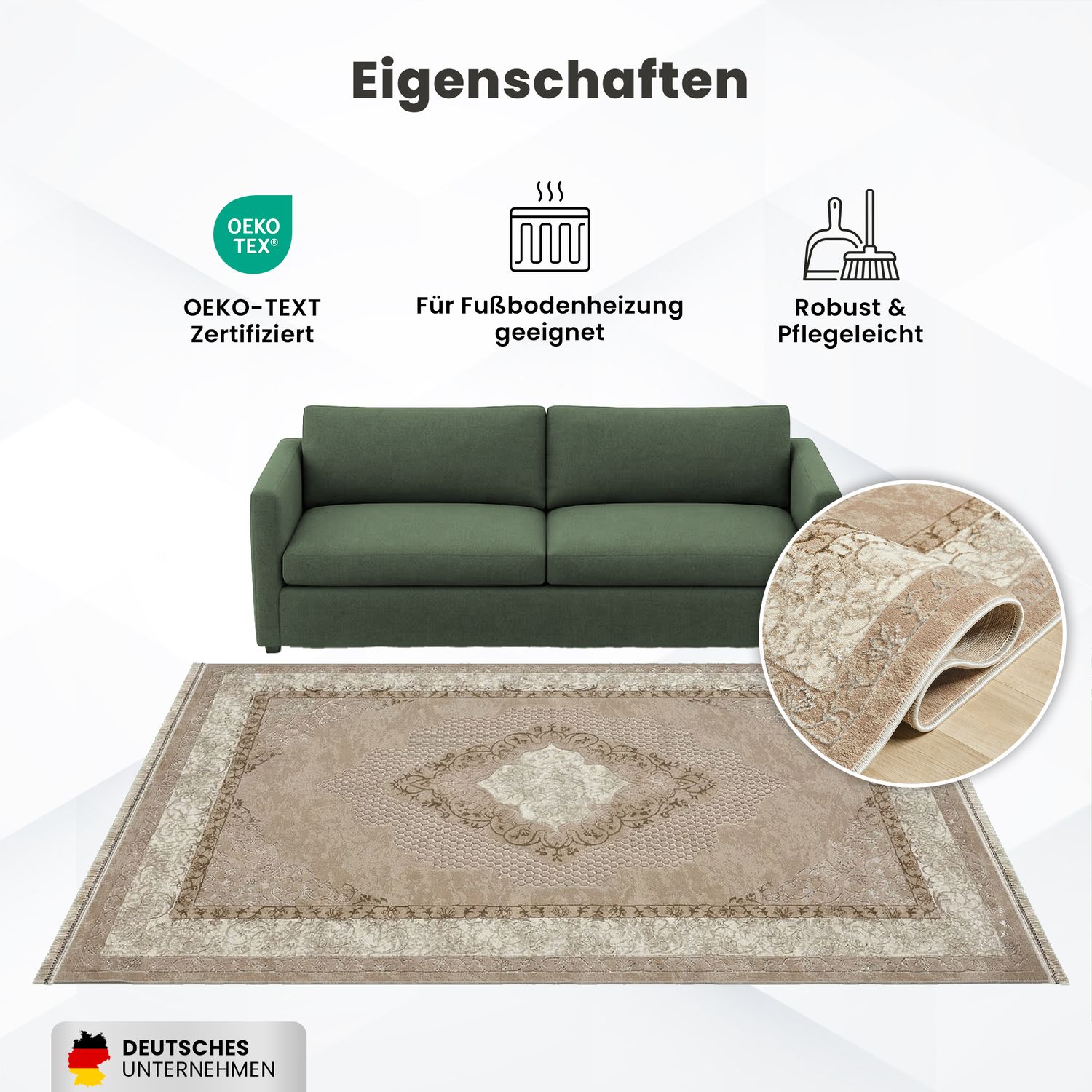 Teppich Klassisch Modern mit Ornament-Muster Orient Läufer Für Fußbodenheizung geeignet-zoom-4