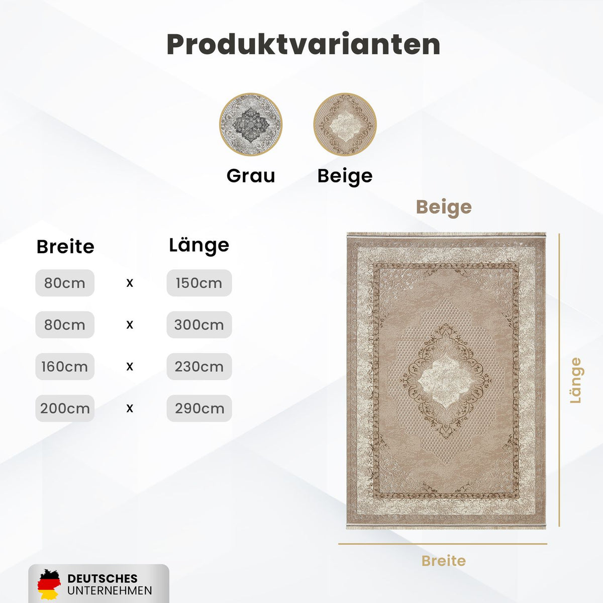 Teppich Klassisch Modern mit Ornament-Muster Orient Läufer Für Fußbodenheizung geeignet