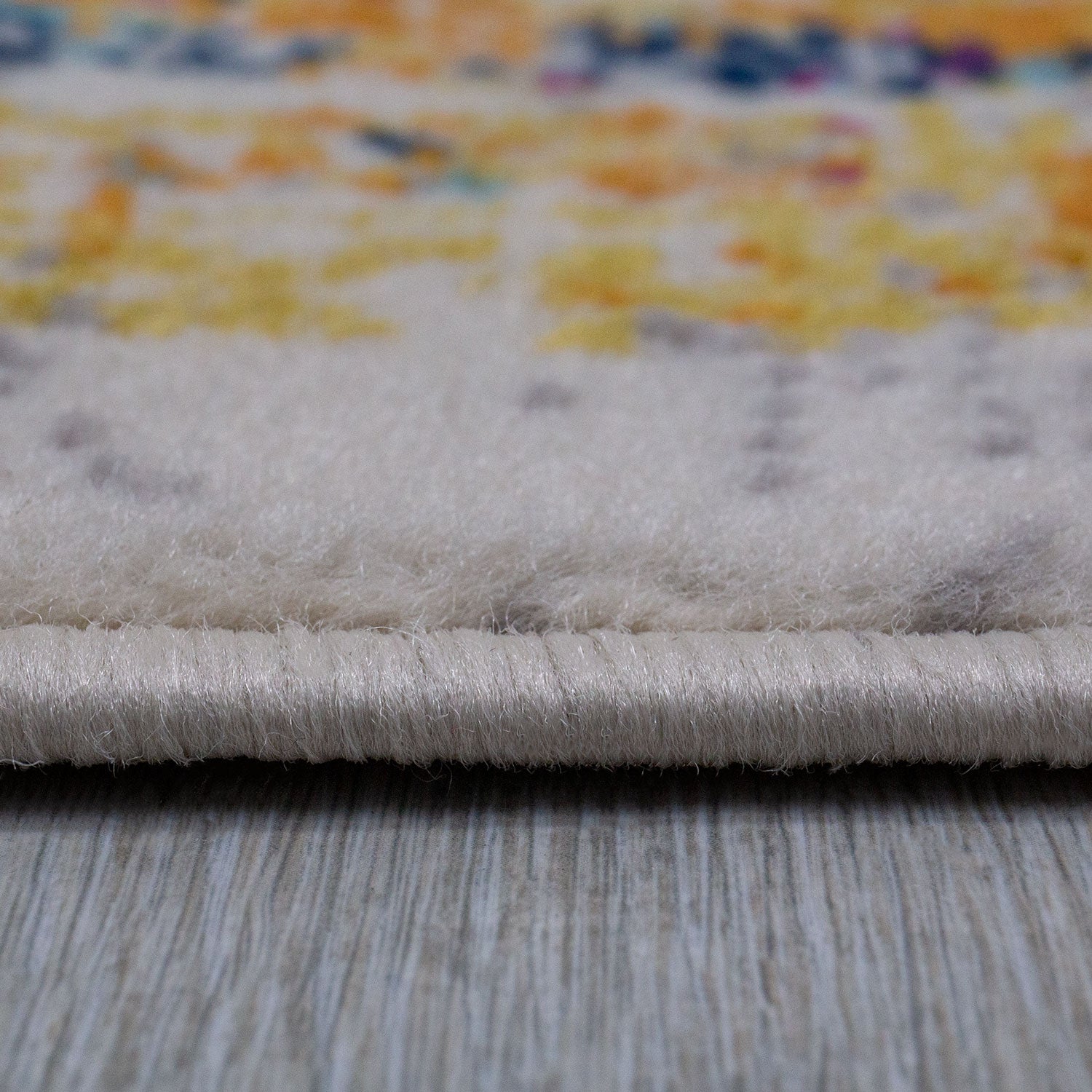 Teppich Kurzflor  Wohnzimmer Bunter Farbmix Used Look Motiv-zoom-3