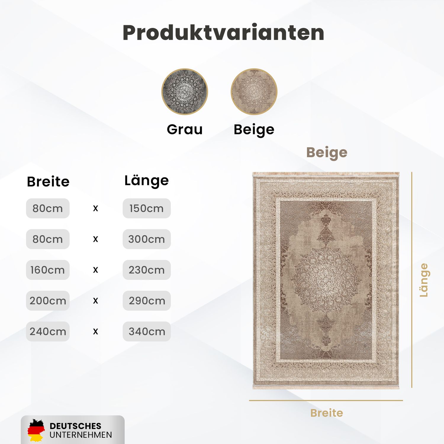 Teppich Kurzflor Moderner Teppich mit Ornament-Muster – Pflegeleicht & Robust – Für Fußbodenheizung geeignet-3