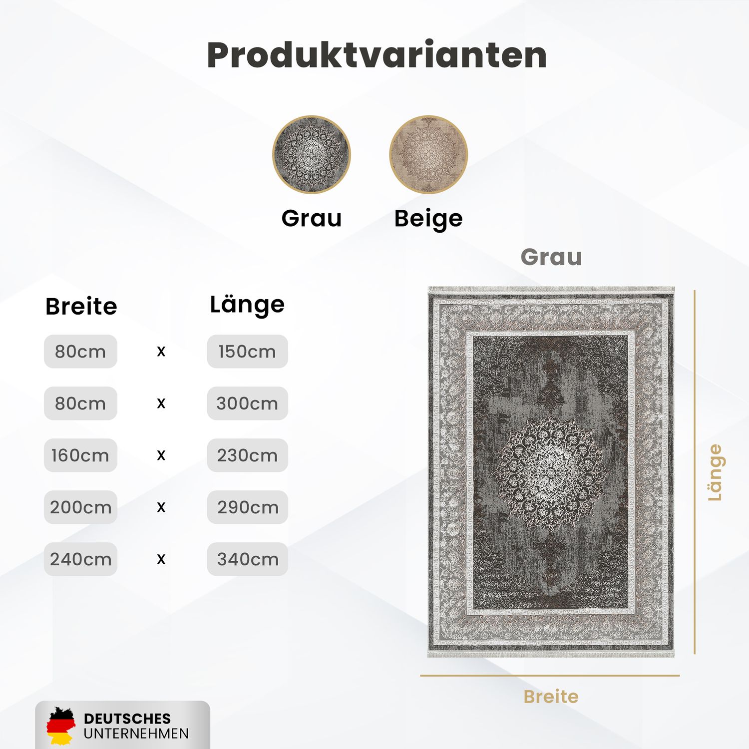 Teppich Kurzflor Moderner Teppich mit Ornament-Muster – Pflegeleicht & Robust – Für Fußbodenheizung geeignet-11
