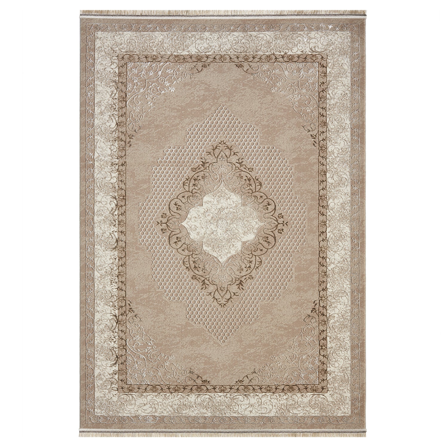Classic Modern Rug with Ornamental Pattern, Oriental Runner, Suitable for Underfloor Heating-zoom-1